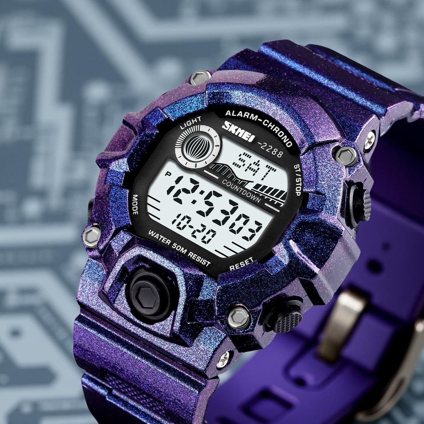 Digital Sports Watch with Rugged Design and Multi Function Display for kids