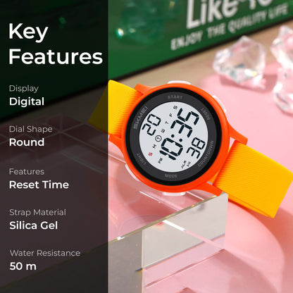 Skmei Digital Dial Silica Gel Strap Watch for Kids - 2427