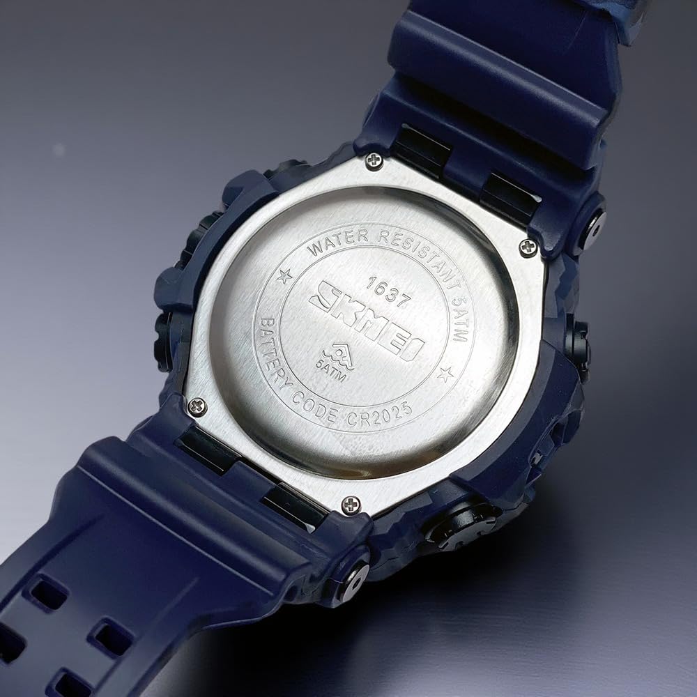 Premium Analog Digital Sports Watch for Men with Dual Time LED Display Alarm and Rugged Design