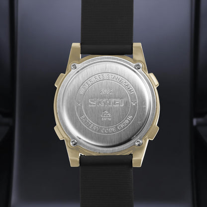 Rugged Digital Sports Wristwatch with Flexible Strap for men