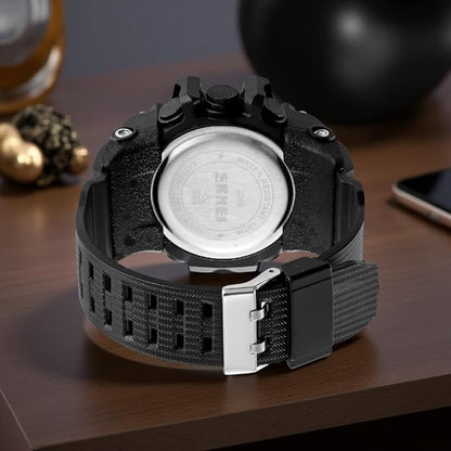 Rugged Digital Sports Watch for Men with Dual Time Display and Outdoor Adventure Style