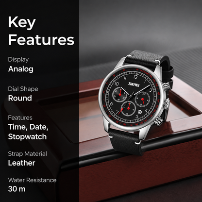 Classic Analog Leather Strap Watch for men