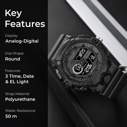 Premium Analog Digital Sports Watch for Men with Rugged Outdoor Design and Multi Function Display