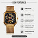 Automatic Watch for Men with Gold Stainless Steel Strap and Round Dial for Casual & Formal Wear