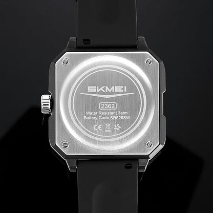 Silicone Men’s Analog Quartz Sports Watch Waterproof & Trendy Wheels Rolling Design