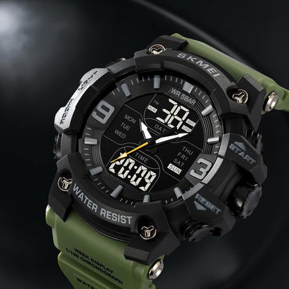 Rugged Analog Digital Sports Watch for Men with Multi Function Display and Outdoor Style