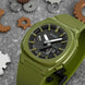 Analog-Digital Watch for Men with Army Green Silicone Strap and Round Dial for Casual & Formal Wear