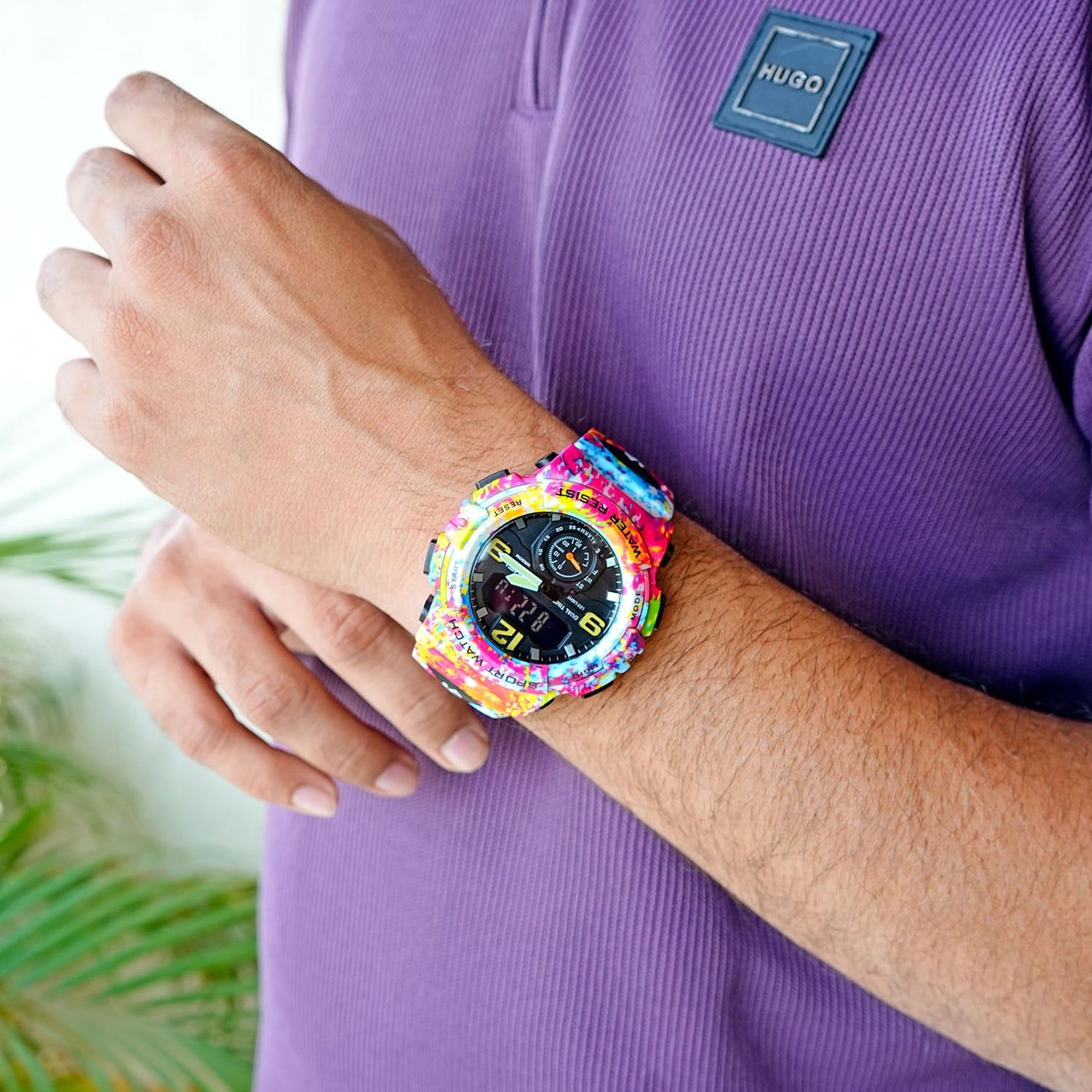 Artistic Dual Display Sports Watch for men