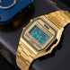 Digital Watch for Women with Gold Stainless Steel Strap and Round Dial for Casual & Formal Wear