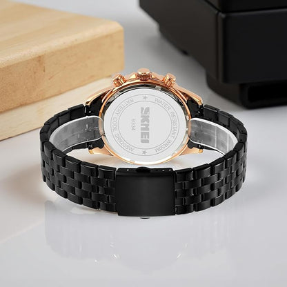 Men’s Analog Chronograph Watch with Date Display, Stainless Steel Strap, White Dial – Luxury Casual & Formal Wear