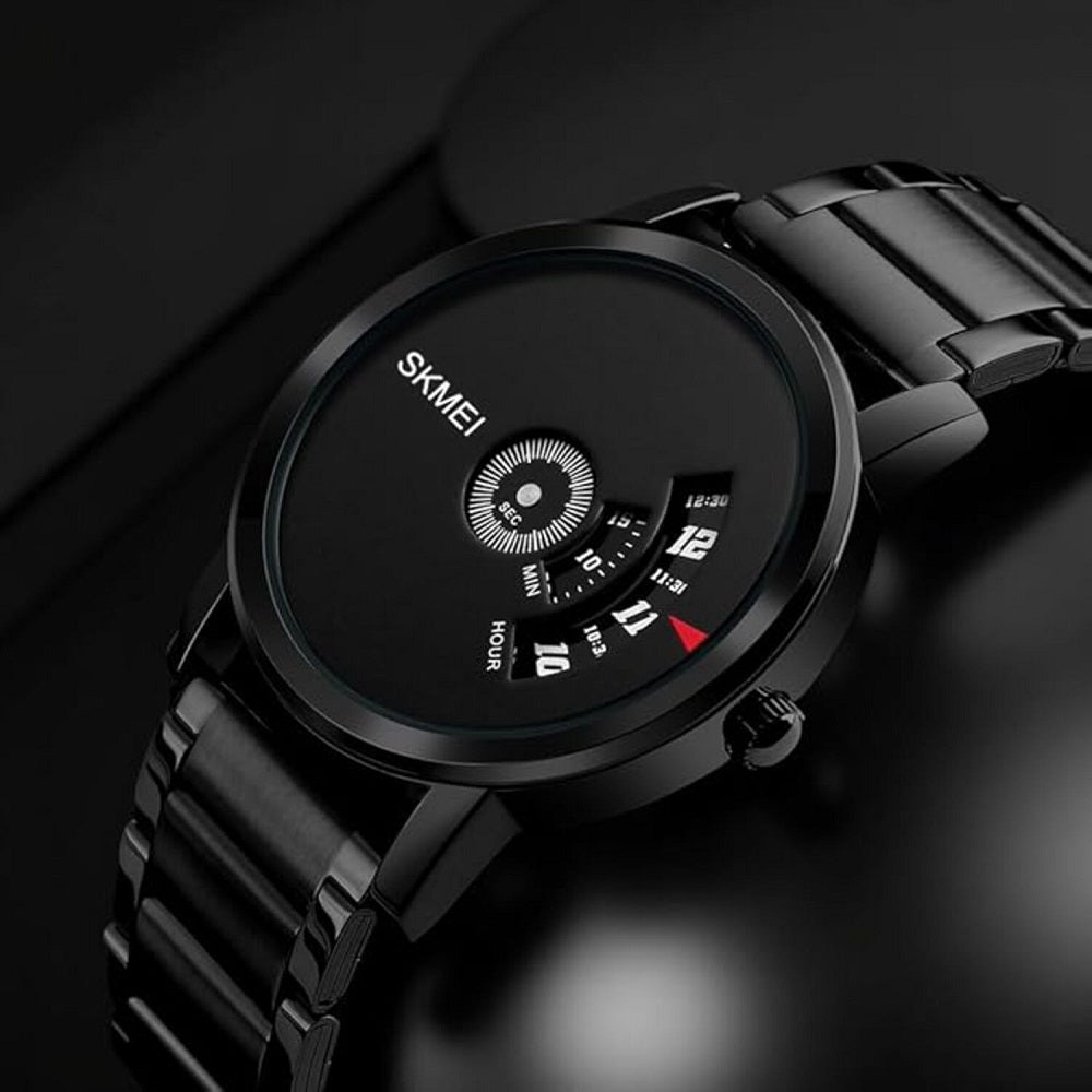 Minimalist Analog Wrist Watch with Mesh Strap and Modern Dial Design For Men