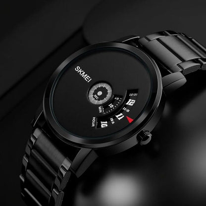 Minimalist Analog Wrist Watch with Mesh Strap and Modern Dial Design For Men