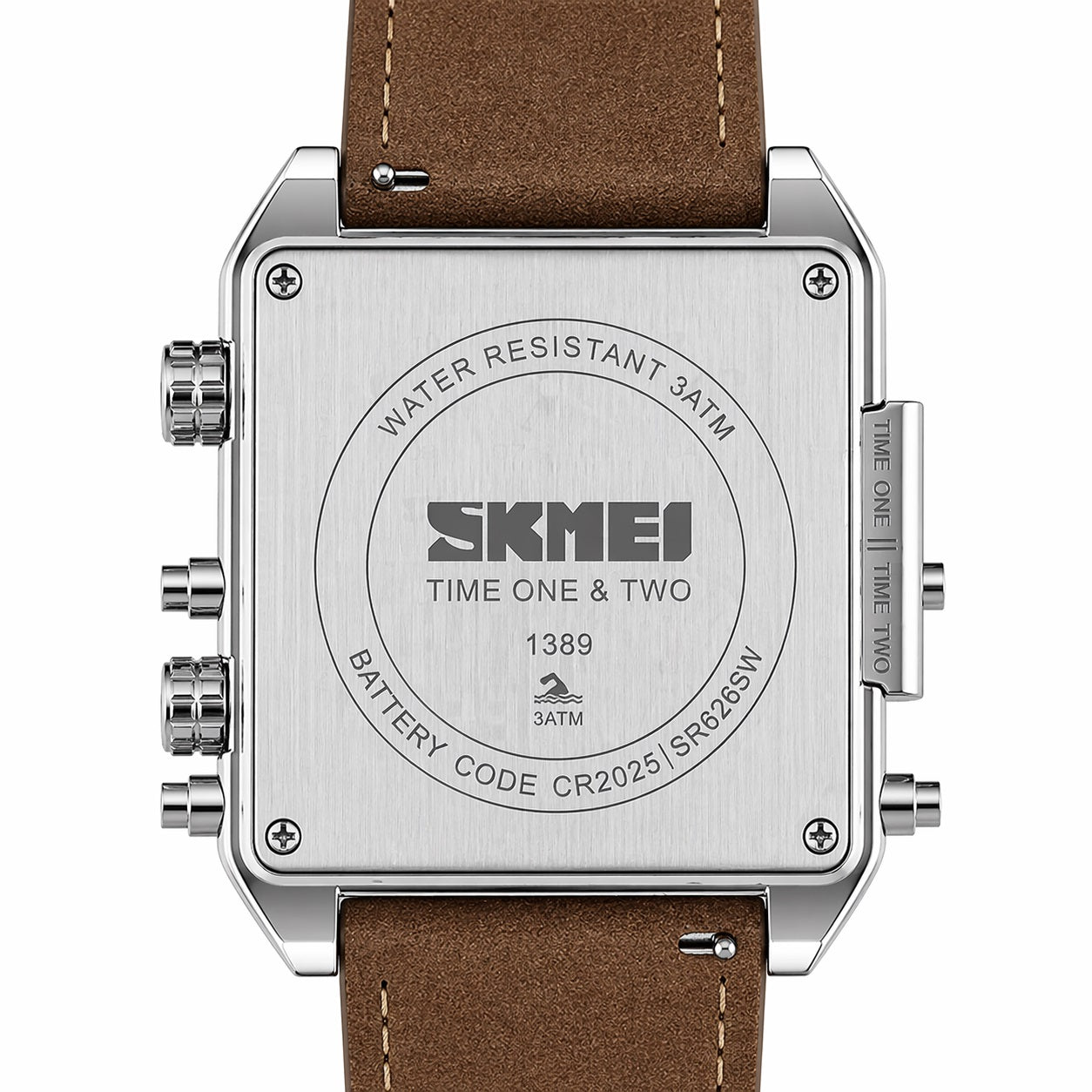 Multi Display Analog Digital Wrist Watch with Leather Strap For Men