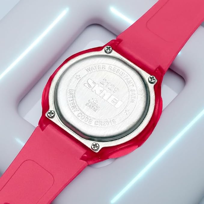 Digital Sports Watch – Red Strap, 50M Water Resistant, Alarm & Stopwatch