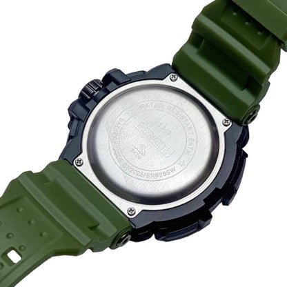 Rugged Dual Display Sports Wrist Watch with Resin Strap For Men