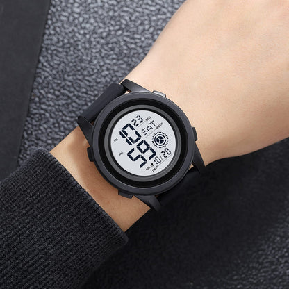 Rugged Digital Sports Wristwatch with Flexible Strap for men