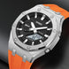 Analog-Digital Watch for Men with Orange Silicone Strap and Round Dial for Casual & Formal Wear