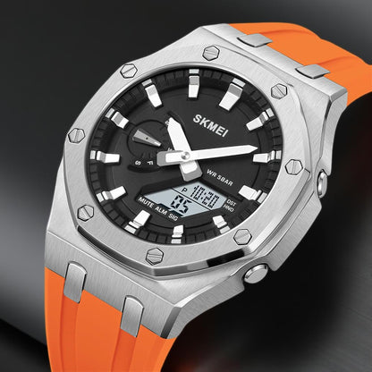 Premium Analog Digital Wrist Watch with Silicone Strap