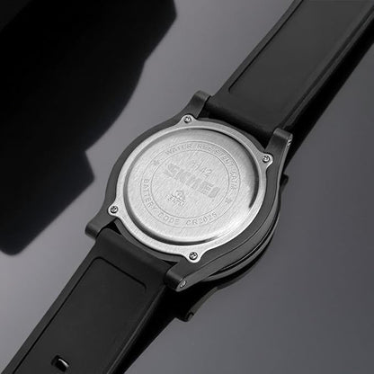 Digital Watch for Men with Black Silicone Strap and Round Dial for Casual & Formal Wear