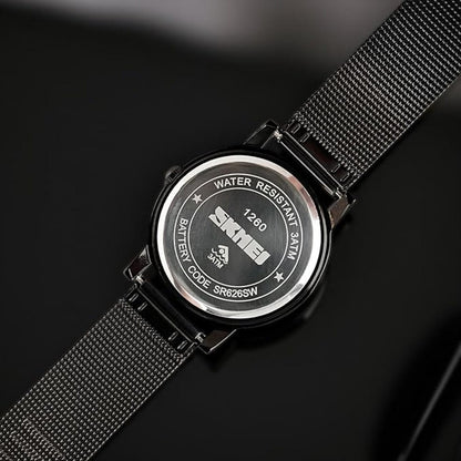 Minimalist Analog Wrist Watch with Mesh Strap and Modern Dial Design For Men