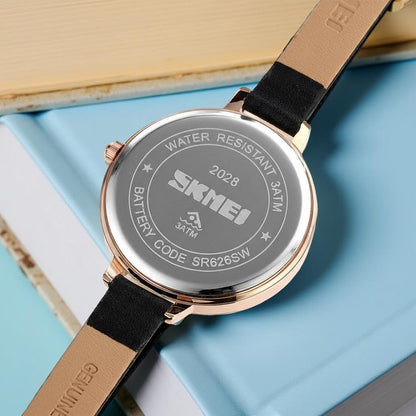 Elegant Analog Quartz Timepiece for women with Crystal Accents and Textured Strap