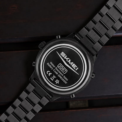 Digital Watch with Stainless Steel Strap for men