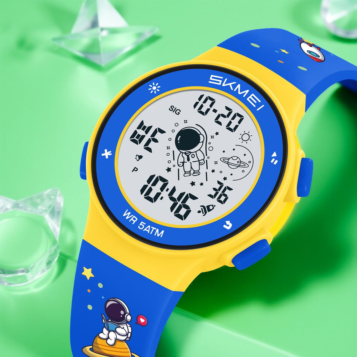 Digital Watch for Kids with Blue Silicone Strap and Round Dial for Casual & Formal Wear