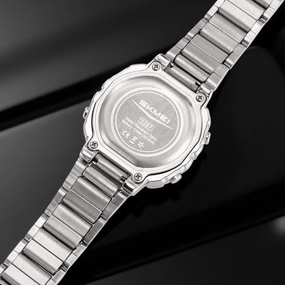 Digital Display Metal Strap Wrist Watch for women