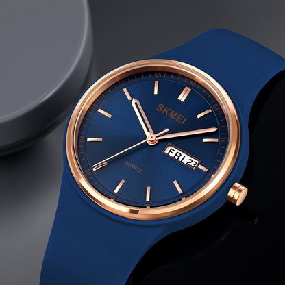 Premium Minimalist Quartz Timepiece for Women with Integrated Strap and Calendar Window