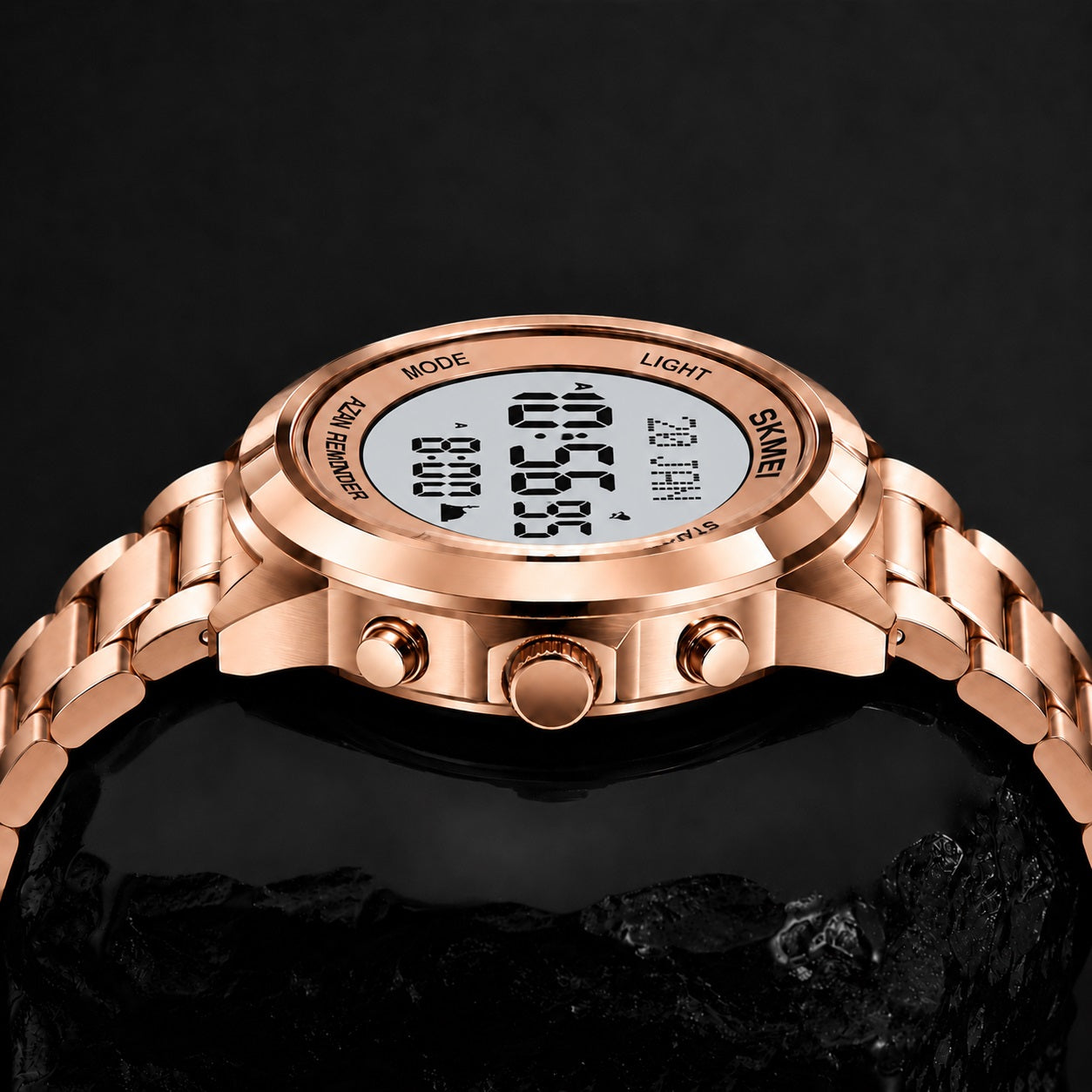 Digital Watch with Stainless Steel Strap for men