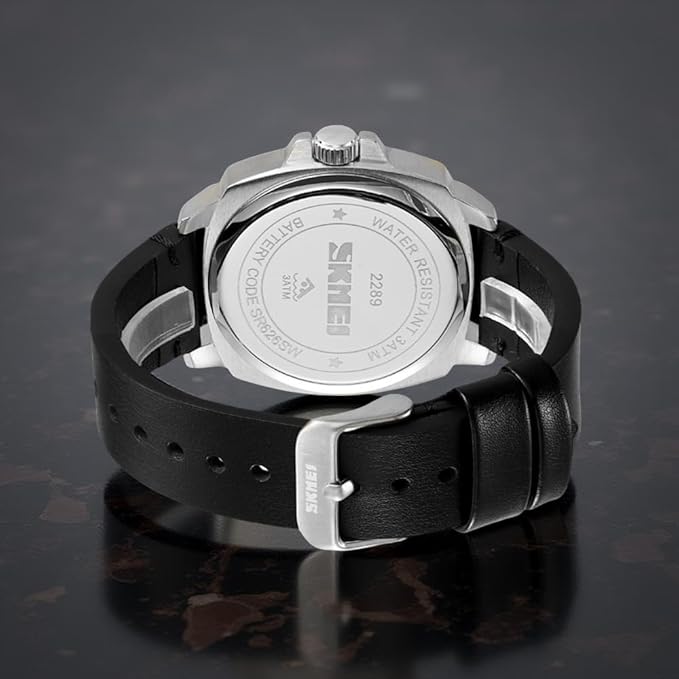 Premium Skeleton Dial Analog Wrist Watch with Leather Strap for men