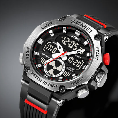 Sport Analog Digital Wrist Watch with Silicone Strap for men