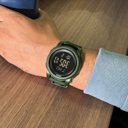 Premium Digital Sports Watch for Men with Round Dial Dual Time Alarm Stopwatch Luminous Display and Comfortable Strap