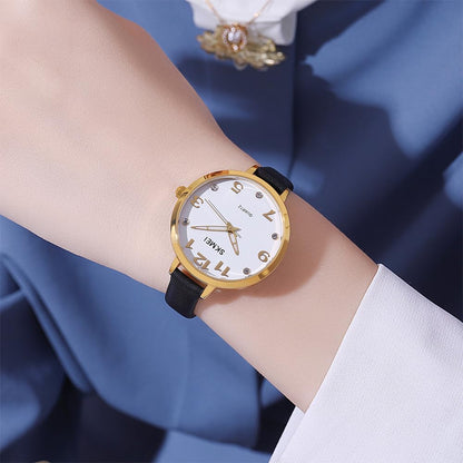 Elegant Analog Quartz Timepiece for women with Crystal Accents and Textured Strap