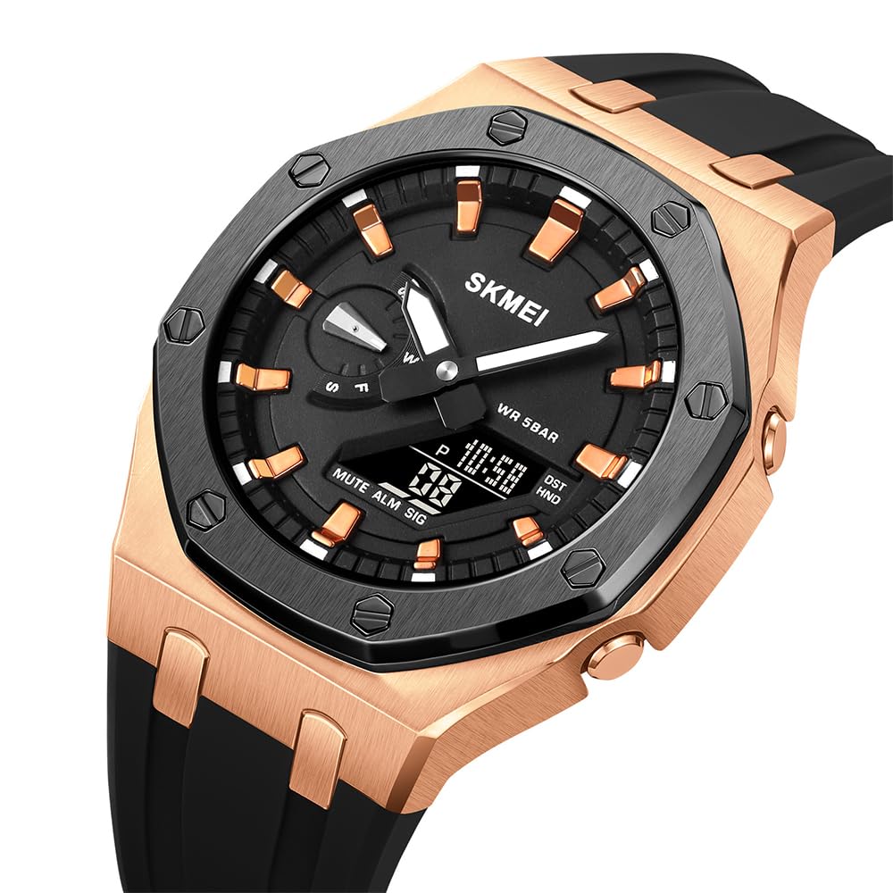 Premium Analog Digital Wrist Watch with Silicone Strap