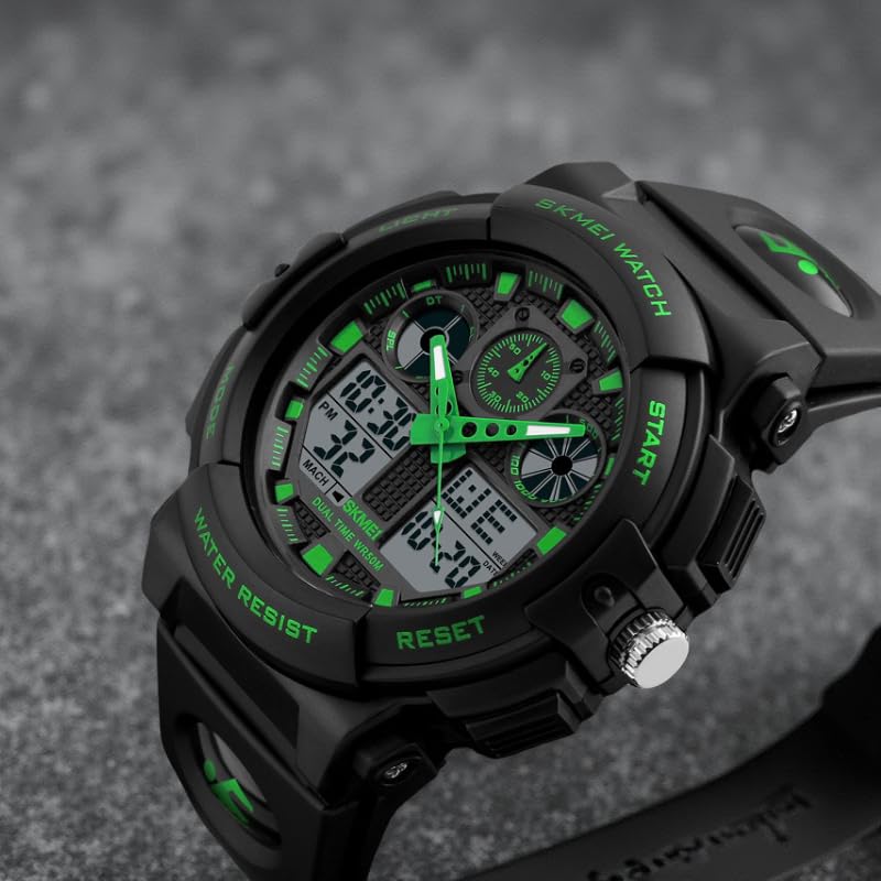 Premium Analog Digital Sports Watch for Men with Dual Display Alarm LED Light and Durable Strap