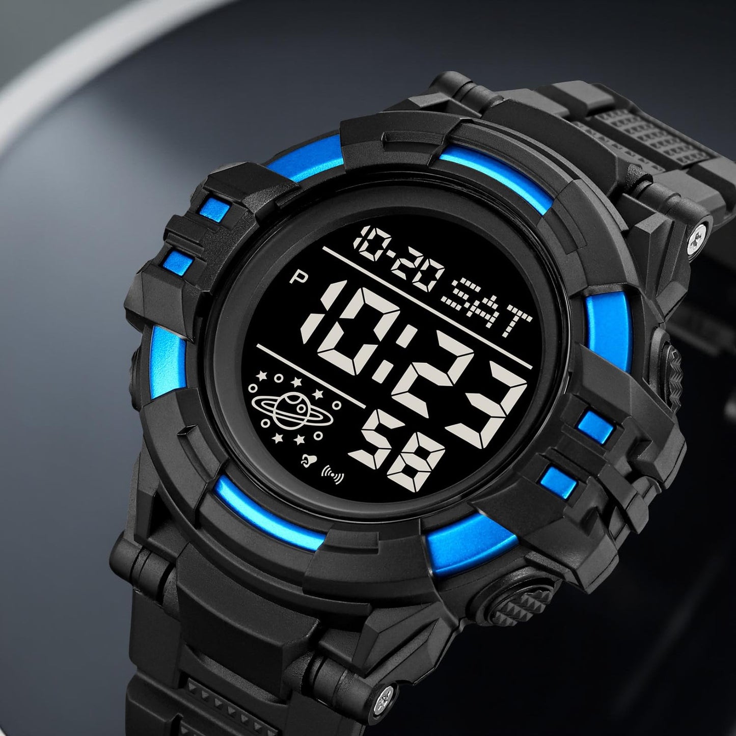 Rugged Digital Sports Watch for Men with Outdoor Style and Multi Function Display