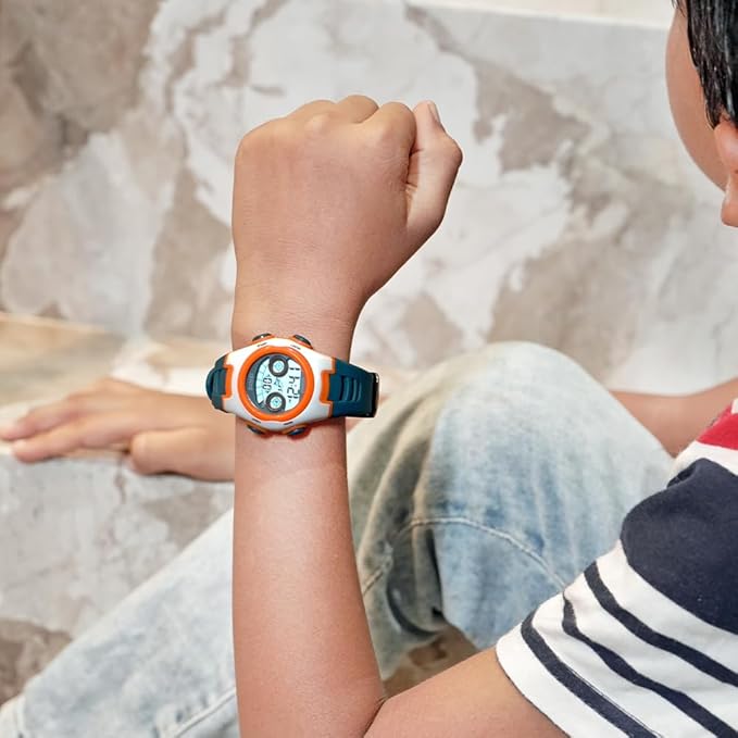 Digital Kids Watch LED Display, Round Dial, Waterproof Sports Watch with Alarm, Date & Comfortable Strap