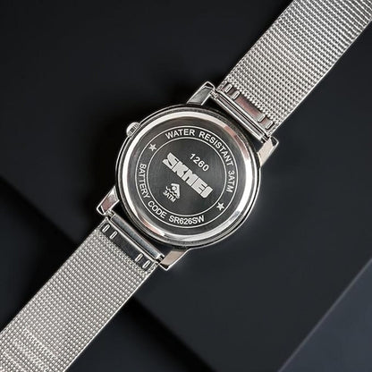 Minimalist Analog Wrist Watch with Mesh Strap and Modern Dial Design For Men