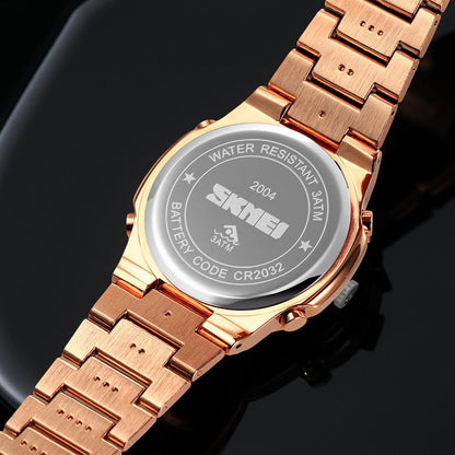 Premium Digital Sports Watch for Men with Stainless Steel Strap, Waterproof Style Wrist Watch for Casual Outdoor and Daily Wear
