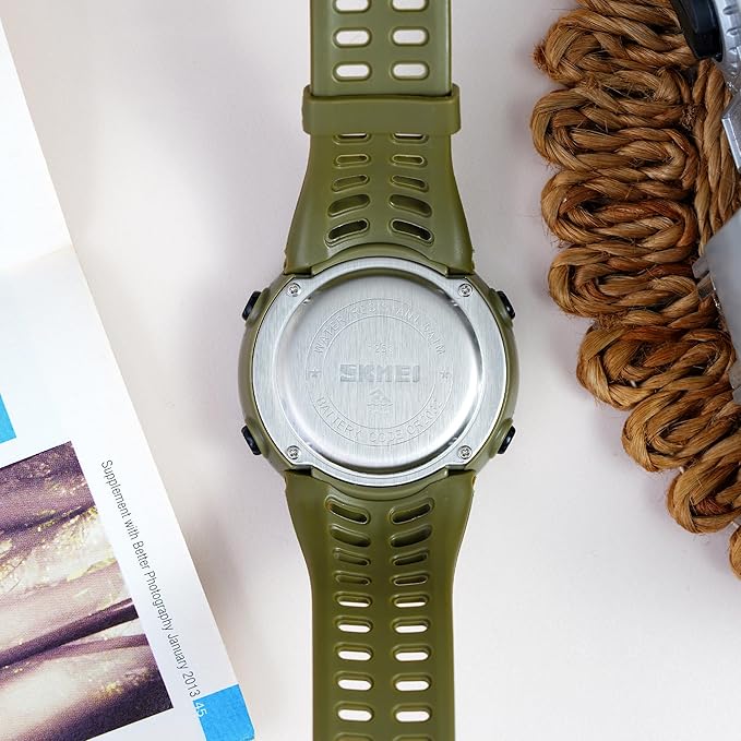 Premium Digital Sports Watch for Men with Round Dial Alarm Stopwatch Luminous Display and Comfortable Strap
