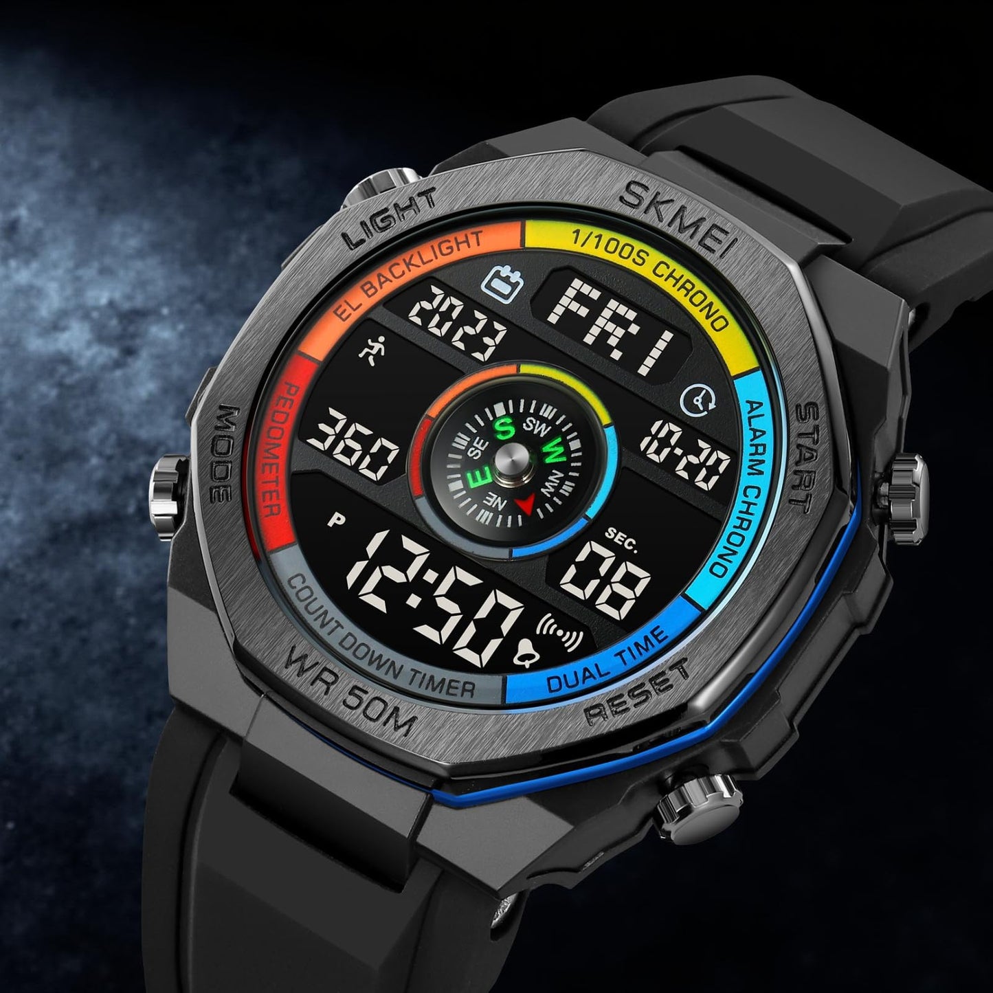 Smart Digital Sports Watch for Men with Multi Function Display and Rugged Outdoor Design