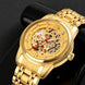 Automatic Watch for Men with Gold Stainless Steel Strap and Round Dial for Casual & Formal Wear