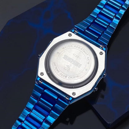 Vintage Digital Wrist Watch with Metal Strap For Women