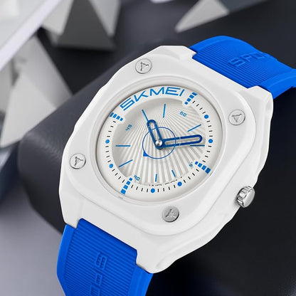 Minimalist Analog Wrist Watch with Textured Strap for men