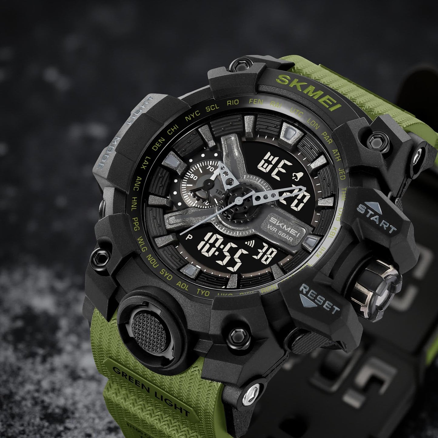 Rugged Dual Display Sports Watch for Outdoor Adventures for men