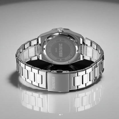 Premium Black Watch for Men – Stainless Steel Strap, Analog Dial with Date Function