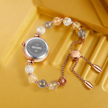 Elegant Pearl Chain Analog Watch for Women with Premium Rose Gold Finish and Adjustable Bracelet Design