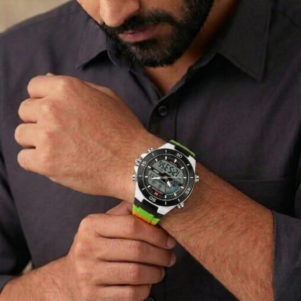 Premium Analog Digital Sports Watch for Men with Dual Display, Stylish Waterproof Wrist Watch for Casual Outdoor and Daily Wear