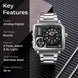 Analog-Digital Watch for Men with Silver Stainless Steel Strap and Round Dial for Casual & Formal Wear